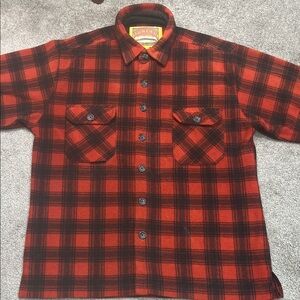 Juneau Buffalo Plaid Polar Fleece Shirt Jacket Button Down Size Large